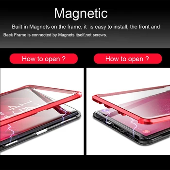 360 viso Kūno Magnetinis Dangtelis,Dėklai, Skirti Samsung Galaxy Note 9 8 Metalo Bamperis Magnetas Šarvai 
