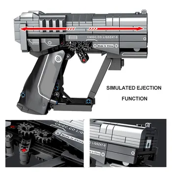 364pcs WW2 Ginklas Pistoletas Modelio Blokai Karinių Šaudymo Pistoletas Žaislai įrangos pardavimas, biuro įrangos Ginklą Kulka Miesto Policijos Duomenys Plytos Vaikų Žaislas