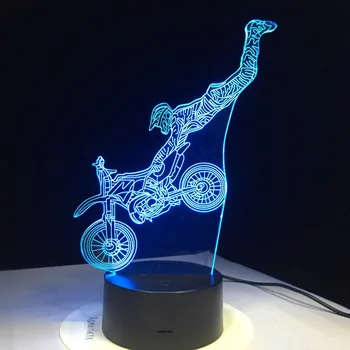 3d bulbing šviesos žaislai Motociklo LED Nakties Šviesos 7 Spalvų Permainingi Stalo Lempa Akrilo plokštės vaikų naktinė lempa Lamparas