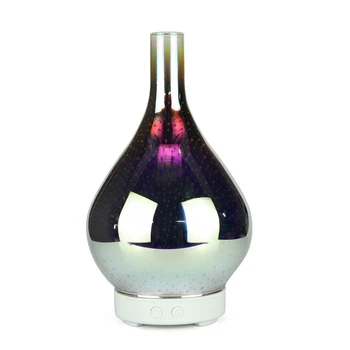 3D Fejerverkų Stiklo Vaza Formos Oro Drėkintuvas su 7 Spalvų Led Nakties Šviesos Aromato eterinis Aliejus Difuzoriaus Rūkas Maker Ultragarso