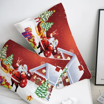 3D HD Custom Pagalvės užvalkalą Užvalkalas 50x70 50x75 50x80 70x70 Dekoratyvinis Animacinių filmų Pagalvę Padengti Kalėdų Mielas Santa Claus Patalynė