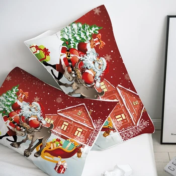 3D HD Custom Pagalvės užvalkalą Užvalkalas 50x70 50x75 50x80 70x70 Dekoratyvinis Animacinių filmų Pagalvę Padengti Kalėdų Mielas Santa Claus Patalynė