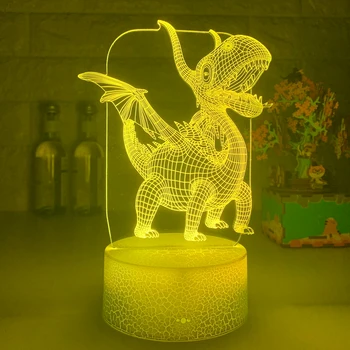 3D LED Nakties Šviesos Dinozaurų Serijos Lempos 16Colors Pakeisti Naktį šviesos Nuotolinio Valdymo stalinės Lempos Žaislai Dovana Vaikas Namų Puošybai