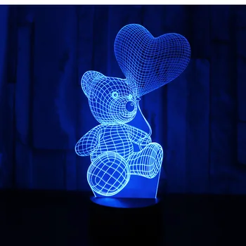 3D LED Naktinis Apšvietimas Balionas būti su 7 Spalvų Šviesos Namų Puošybai Lempos Nuostabi Vizualizacijos Optinė Iliuzija Nuostabus