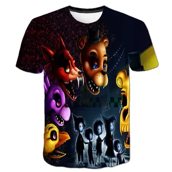 3D Marškinėliai Penki Naktį Fredis Aukštos Kokybės Vaikų marškinėliai Berniukų/Mergaičių Drabužius Kid ' s T-shirt Kpop FNAF Animacinių filmų anime Tees