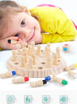 3D Medinio Atminties Šachmatų Kauliukai Žaidimas Šeimos Darbalaukio Laimingas Valdybos Jutimo Lentelė Įdomus Suaugusiems, Vaikams, Kūdikiams Švietimo Žaislai, Namų Plėtros