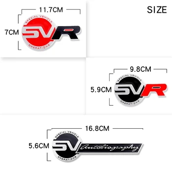 3D Metalo Automobilių Kėbulo Lipdukas SVR Logotipą, Priekinės Grotelės Kamieno Apdailos Ženklelis Emblema for Land Rover Range Rover Sport 
