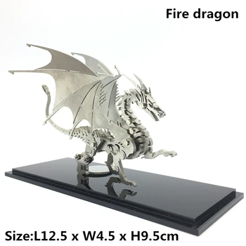 3D Metalo Modelio Kinų Zodiako Dinozaurai vakarų ugnies drakonas 