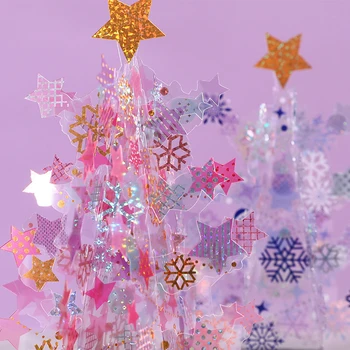 3D PET Mėlyna Rožinė Svajonė Crystal Star Kalėdų Eglučių Papuošalai atvirukas Atvirukas Linksmų Kalėdų, Naujųjų Metų Šalies Draugas, Dovana,