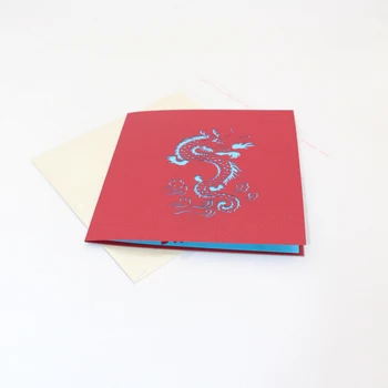 3D Rankų darbo Tradicinę Kinų Kultūrą Laimingas Debesys Dragon Popieriaus Kvietimas, atvirukas Atvirukas Draugais, Verslo Dovanų