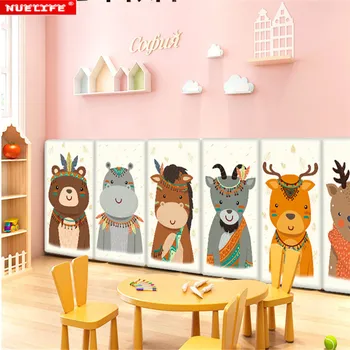 3d sienų lipdukai cartoon vaikų kambario anti-susidūrimo minkštas sienų lipdukai bendrabutyje vaikų darželio lovos sijonas tatamio sienų lipdukai