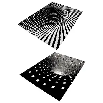 3D Spiralės Stačiakampio Kilimų Geometrinis Grindų Kilimėlis Kambarį Stereo Vizija Kilimų Anti-Slydimo Kilimėliai Prabangių Namų Miegamojo Grindų Kilimėlis