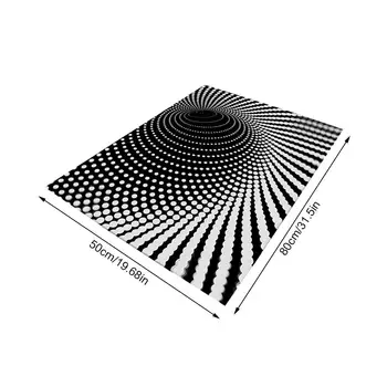 3D Spiralės Stačiakampio Kilimų Geometrinis Grindų Kilimėlis Kambarį Stereo Vizija Kilimų Anti-Slydimo Kilimėliai Prabangių Namų Miegamojo Grindų Kilimėlis