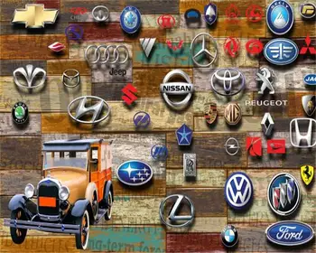 3d Tapetai Prabangus Klasikinis Tapetai Europos ir Amerikos Automobilių Logotipą, TV Foną, Sienos HD Skaitmeninis Spausdinimas 3d Sienų Tapetai