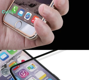 3D Titano Lydinio Metalo Rėmas Grūdintas Stiklas iPhone 6 6s 7 8 Plius Screen Protector Visiškai Padengti Apsaugine Plėvele (10vnt/daug
