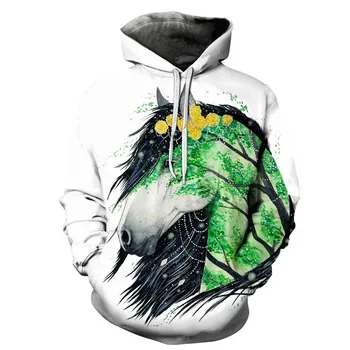 3D Vilkas Arklių Gyvūnų hoodies vyrų/moterų/vaikų 2020 Karšto Pardavimo Mados swearshirt Hip-Hop 3D bliuzono vaikų laisvalaikio Streetwear viršūnės