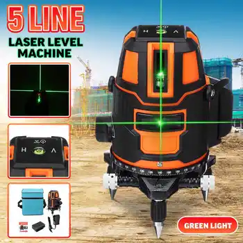 3D Žalias Lazeris 5 Lygio Linijos profesinės Savaime išsilyginantis 360 Horizontalus Vertikalus Žalia Lazerio Spindulio Linijos Statyti Matavimo Įrankiai