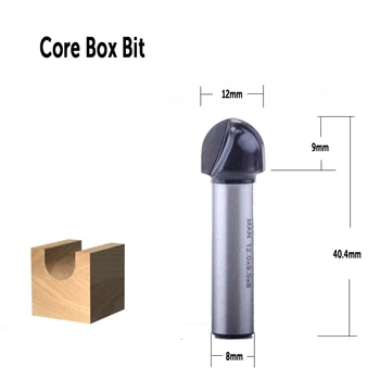 3PC 8mm Karka Kelvedžio Bitai Rinkinys Core Box Tiek Suderinta Box 90 Laipsniu V-Groove Tiek Medienos apdirbimo Įrankiai