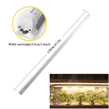 3PCS 120cm Led Grow Light Šiltas Visą Spektrą T8 LED Vamzdžių Augalų Fito Lempos Augalams Hydroponic Šiltnamio efektą sukeliančių Augti Palapinė