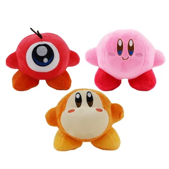 3pcs/daug 13-18cm mielas Kirby pliušinis animacinių filmų lėlės žaislas kawaii rožinė raudona geltona Žvaigždė Kirby įdaryti minkštos medvilnės lėlės vaikams dovanų