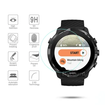 3Pcs Grūdintas Stiklas Ekrano apsaugos Suunto 7 Smartwatch 9H 2.5 D HD Aiškiai Nulio Įrodymas, Burbuliukų, Ekrano Apsauginės Plėvelės