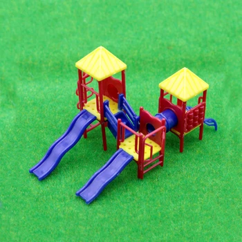 3pcs Modelis Skaidrių Miniatiūrų žaidimų Aikštelė Skaidrių 1:75 Masto Modelis Vaikams, Čiuožyklos skirtos Žaidimų aikštelės Dekoracijos Išdėstymas