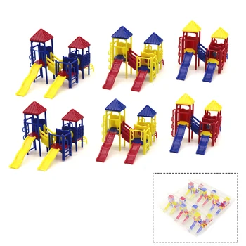 3pcs Modelis Skaidrių Miniatiūrų žaidimų Aikštelė Skaidrių 1:75 Masto Modelis Vaikams, Čiuožyklos skirtos Žaidimų aikštelės Dekoracijos Išdėstymas