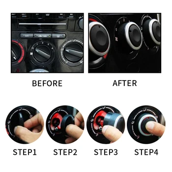 3pcs/nustatyti Mazda 2 automobilio ac rankena, Aliuminio Lydinio, oro kondicionavimo sistema rankenėlės šilumos reguliatorius jungiklio rankenėlę ac mygtukas auto priedai