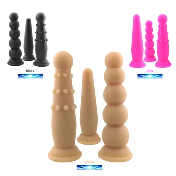 3style suaugusiųjų žaislas silikono didelis juodas analinis kaištis dilator analinis granulės kamuolys butt plug G-spot skatinti analinis dildo moterų buttplug