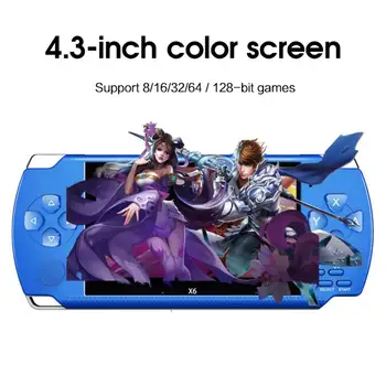4.3 colių Portable Nešiojamą Žaidimų Konsolę X6 Vaizdo Žaidimas Player10000 Nemokamai Šviesą grąžinantys Žaidimai LCD Ekranas Žaidėjas Vaikams