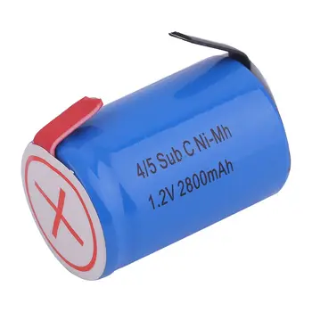 4/5SC SC Sub C li-ion Li-Po Ličio Baterija didelės iškrovos 1.2 V 2800mAh Įkraunamas Ni-MH Baterijas, Suvirinimo Skirtukai