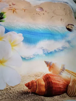 4/6pcs JF390 beautiful ocean beach su lukštais, švieži ir plumeria gėlių spausdinti antklode padengti nustatyti 4pcs patalynės komplektai 3d patalynė