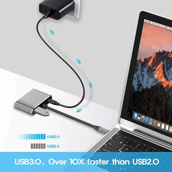 4 in 1 USB Tipas-C-HDMI VGA Card Reader Uostai Koncentratorius Adapteris, skirtas MacBook-Pro
