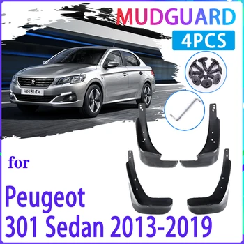 4 VNT Automobilių Purvo Atvartais, už Peugeot 301 2013~2019 M. m. m. 2016 M. 2017 m. 2018 m Mudguard Splash Apsaugai Sparnas Mudflaps Auto Priedai
