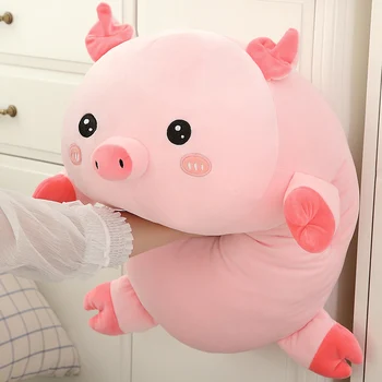 40-90cm super minkštas kiaulių panda pliušinis žaislas iškamša mesti pagalvės, pagalvėlės, rožinė kiaulė panda vertus širdys pagalvę Dovana vaikams/
