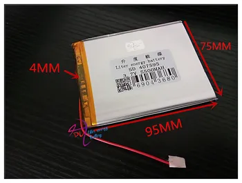 407595 5500mAH Li-ion Tablet pc baterijos 7,8,9 colių 