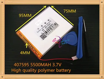 407595 5500mAH Li-ion Tablet pc baterijos 7,8,9 colių 