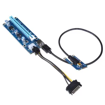 40cm USB 3.0 PCI-E Express 1x to16x Extender Riser Card Adapteris SATA 6Pin Power Maitinimo Kabelis Pjesė Kortelės Adapteris, skirtas BTC Kasyba