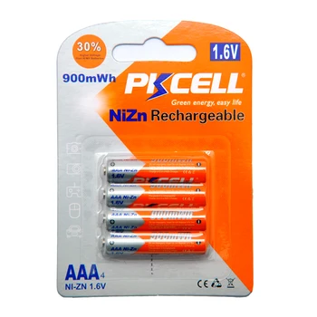 40pcs/10card PKCELL 1.6 V NiZn Baterijos AAA 900mWh Patvarumas Ni-Zn AAA Akumuliatoriai