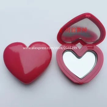 40pcs/daug Meilės Širdies Formos Rouge Lūpų dažai Lauke Eyeshadow Atveju su Aliuminio Padėklų Tuščias Plokštelė, Maža Kosmetikos Kompaktiškas Veidrodėlis