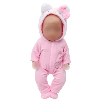 43 cm, kūdikių lėlės, Drabužiai naujagimiams rožinis Vienaragis kostiumas Katė jumpsuits baby doll Suknelė žaislai tinka American 18 colių Mergaičių lėlės zf20