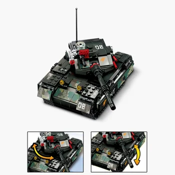 430Pcs Mini RC Karinis Tankas Kūrimo Bloką Miesto Bakas Plytų Mažų Dalelių Bakas Žaislas Vaikams, Švietimo Žaislai, Gimtadienio Dovana