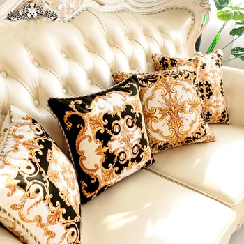 45cm Baroko stiliaus prabangus retro pagalvėlė padengti sofa juoda balta geltona paisley aksomo mesti pagalvę padengti sofa juosmens užvalkalas