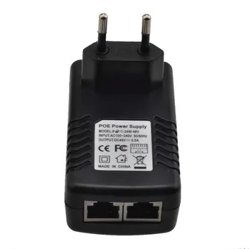 48V POE injector Ethernet VAIZDO Maitinimo Adapteris 0.5 A 24W,POE pin4/5(+),7/8(-) Suderinama su IEEE802.3af IP kamera, IP Telefonai