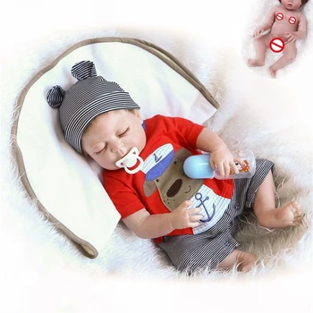 49/56cm Atgimsta minkšto silikono lėlės reborn baby boy lėlės puikus Miego kūdikių lėlės Modelio fotografijos rekvizitai Chrismas Gimtadienio Dovana