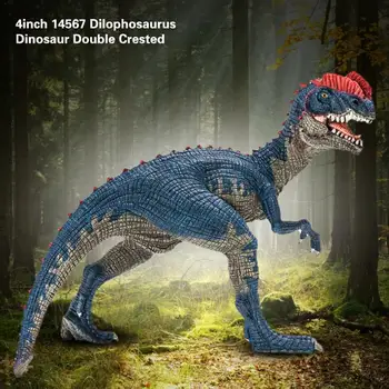 4inch 14567 Juros periodo Parkas Dilophosaurus Dinozaurų Žaislai Modelis Dvigubai Kuoduotasis Driežas PVC Veiksmų Skaičius, Žaislas Vaikams Dovanų