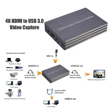 4K 1080P HDMI USB 3.0 Filmavimo Kortelę OBS Live Stream Transliacijos Atveju Automatiškai nustatyti Parametrus Išėjimo Dydis