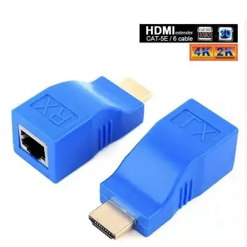4K 3D HDMI Extender 1080P RJ45 Uostų LAN Tinklo HDMI Išplėtimo iki 30m Per CAT5e/6 UTP LAN Ethernet Kabelis, HDTV Monitorius