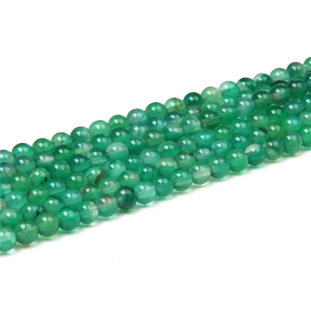 4MM Prarasti Natūrali žalioji Agat karoliukai papuošalai padaryti išvadą, apyrankę, vėrinį gem akmens karoliukai 