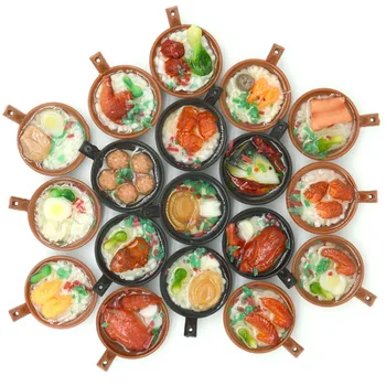 4pcs/daug miniatiūrinių Kinų maisto 1/6 Masto Claypot ryžiai, Kepta Antis už Lėlių Dekoro Apsimesti, už blyth Barbies bjd virtuvės žaislas